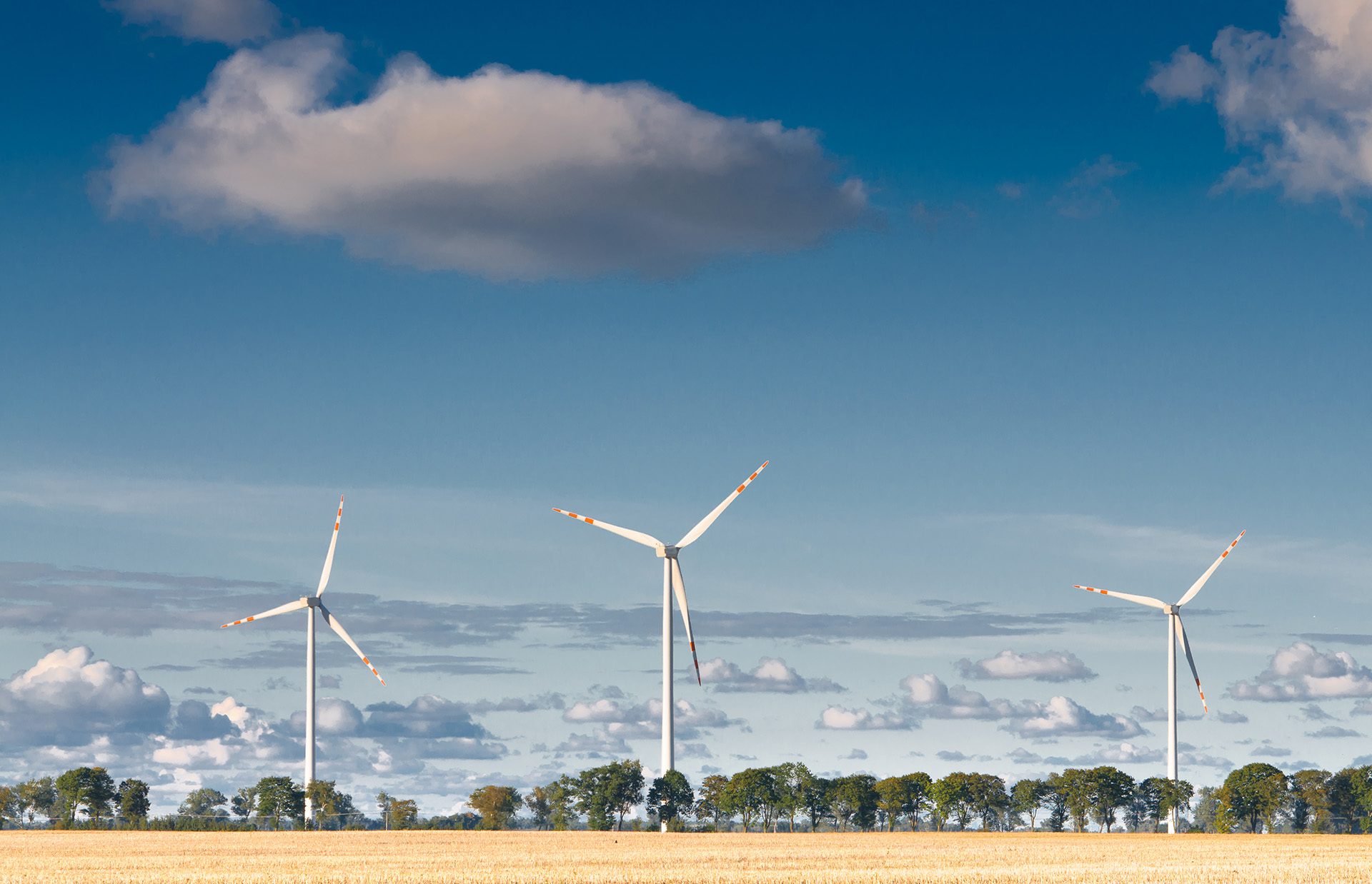 wind turbines in the distance