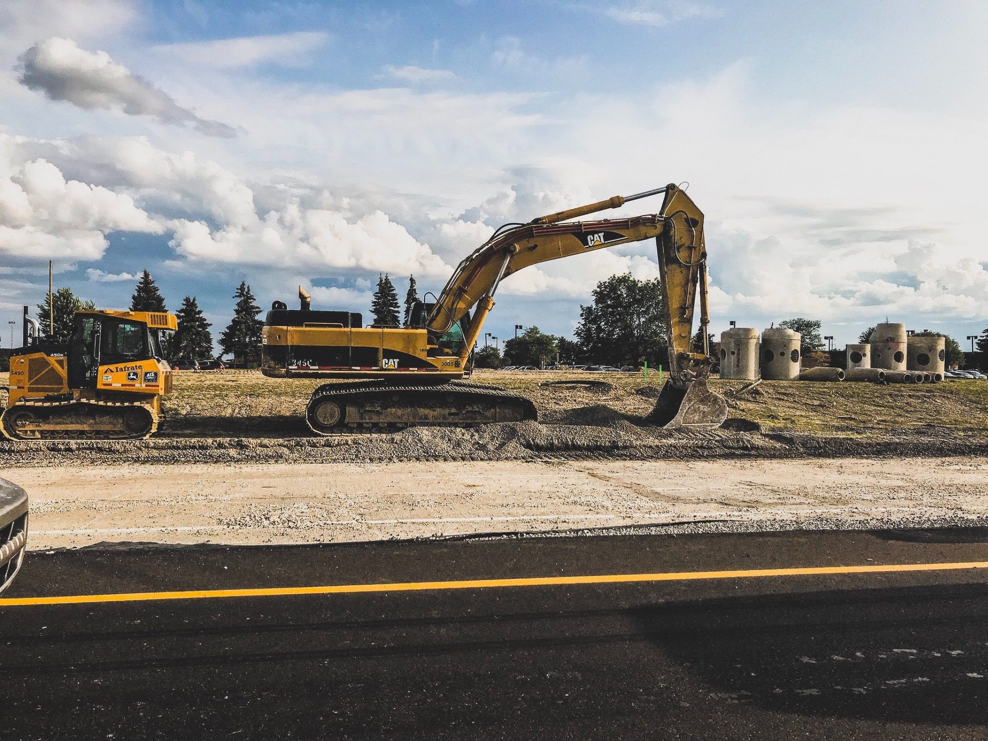 heavy machinery moving earth